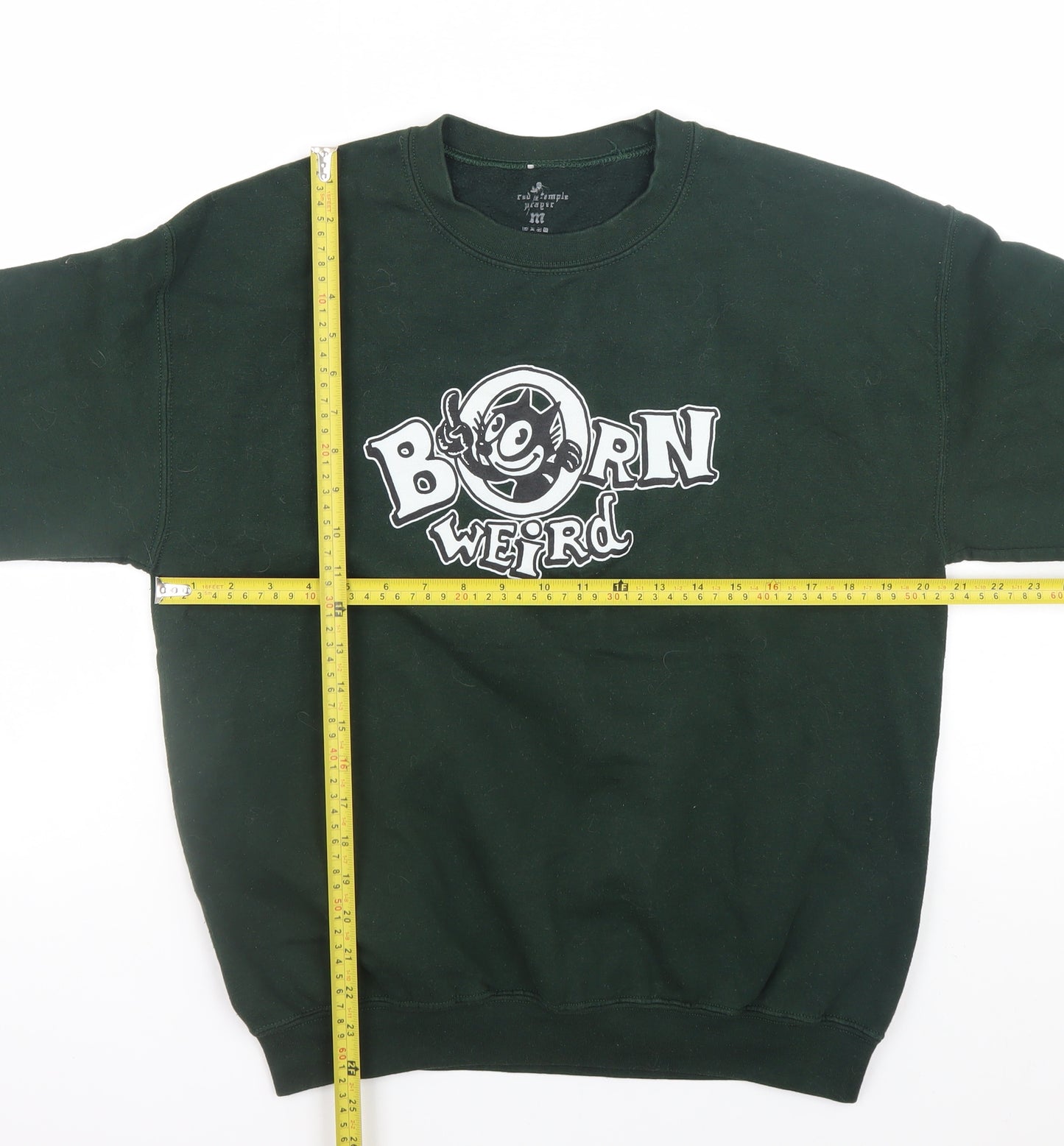 Red Temple Prayer Women Green Pullover Sweatshirt M Born Weird Graphic