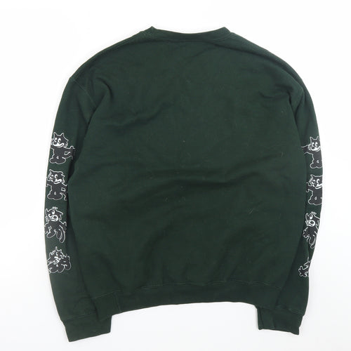 Red Temple Prayer Women Green Pullover Sweatshirt M Born Weird Graphic