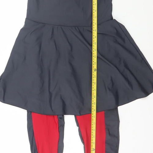 Mesuca Women Red Black Colourblock Long Sleeve Slim Fit Jumpsuit L