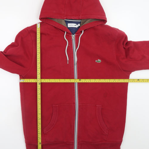 CARTELO Men Red Full Zip Hoodie XL Regular Fit Fleece Hooded Sweatshirt