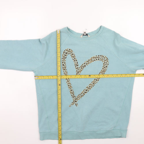 Next Women’s Blue Leopard Heart Print Sweatshirt Size M