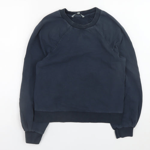 Oliver Bonas Womens Navy Blue Cotton Blend Crew Neck Sweatshirt UK 6