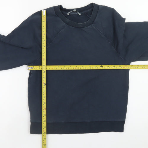 Oliver Bonas Womens Navy Blue Cotton Blend Crew Neck Sweatshirt UK 6