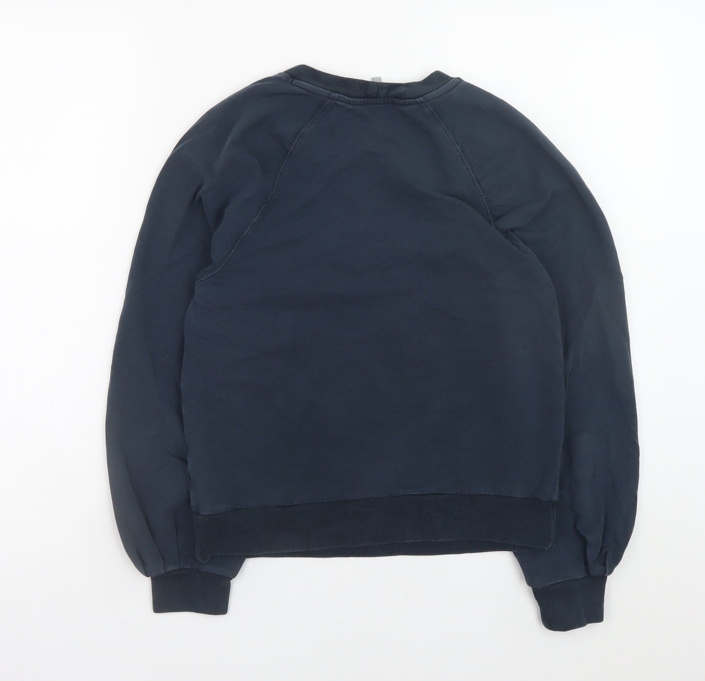 Oliver Bonas Womens Navy Blue Cotton Blend Crew Neck Sweatshirt UK 6