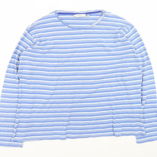 EWM Womens Blue Striped 100% Cotton Long Sleeve T-Shirt XL
