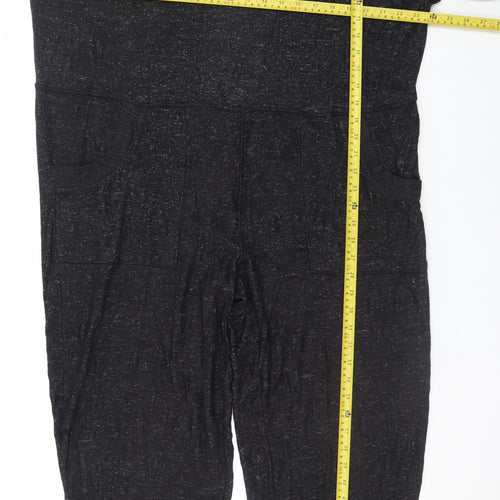 Hush Womens Black Viscose Blend Long Sleeve Jumpsuit L