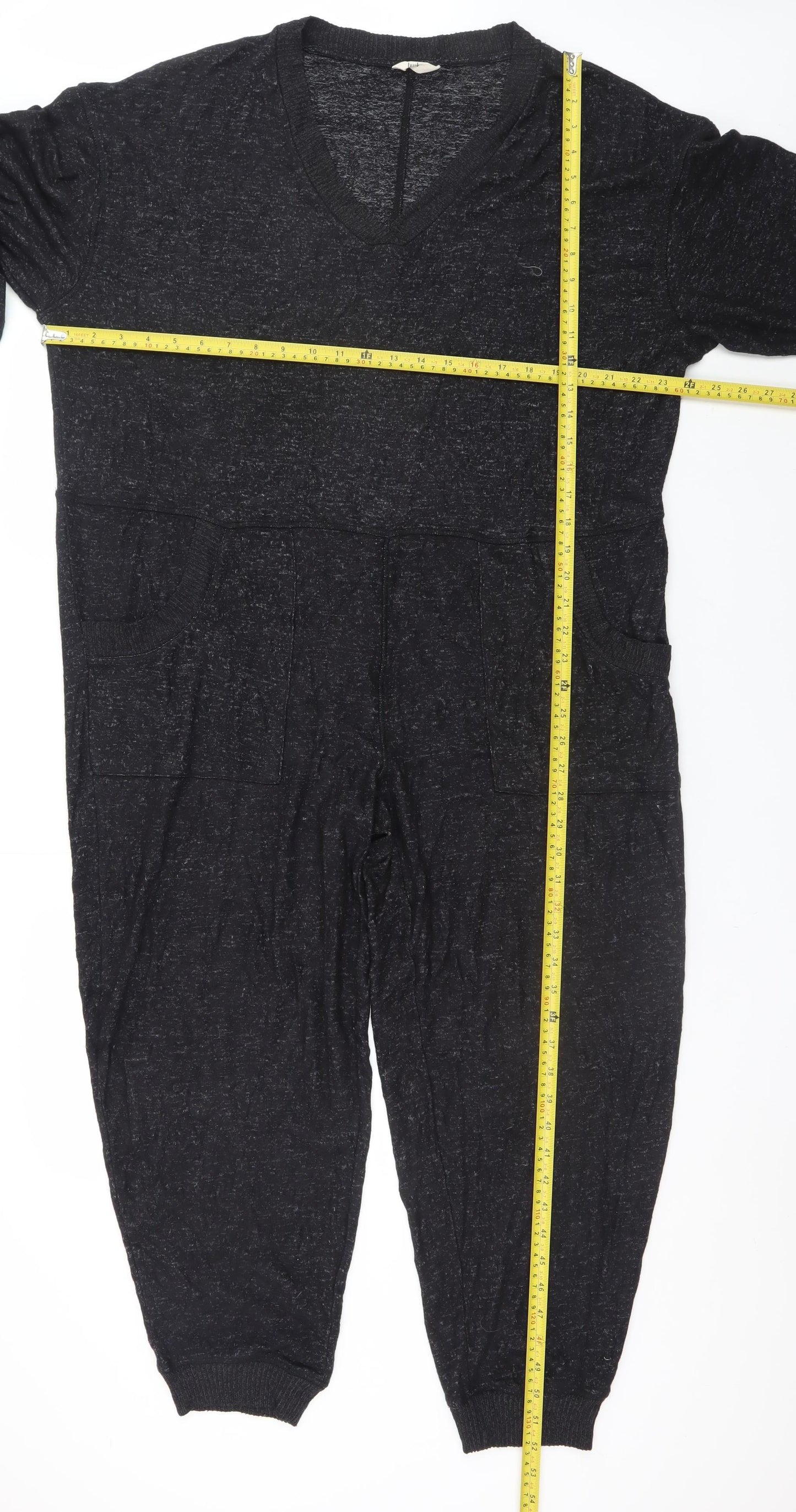 Hush Womens Black Viscose Blend Long Sleeve Jumpsuit L