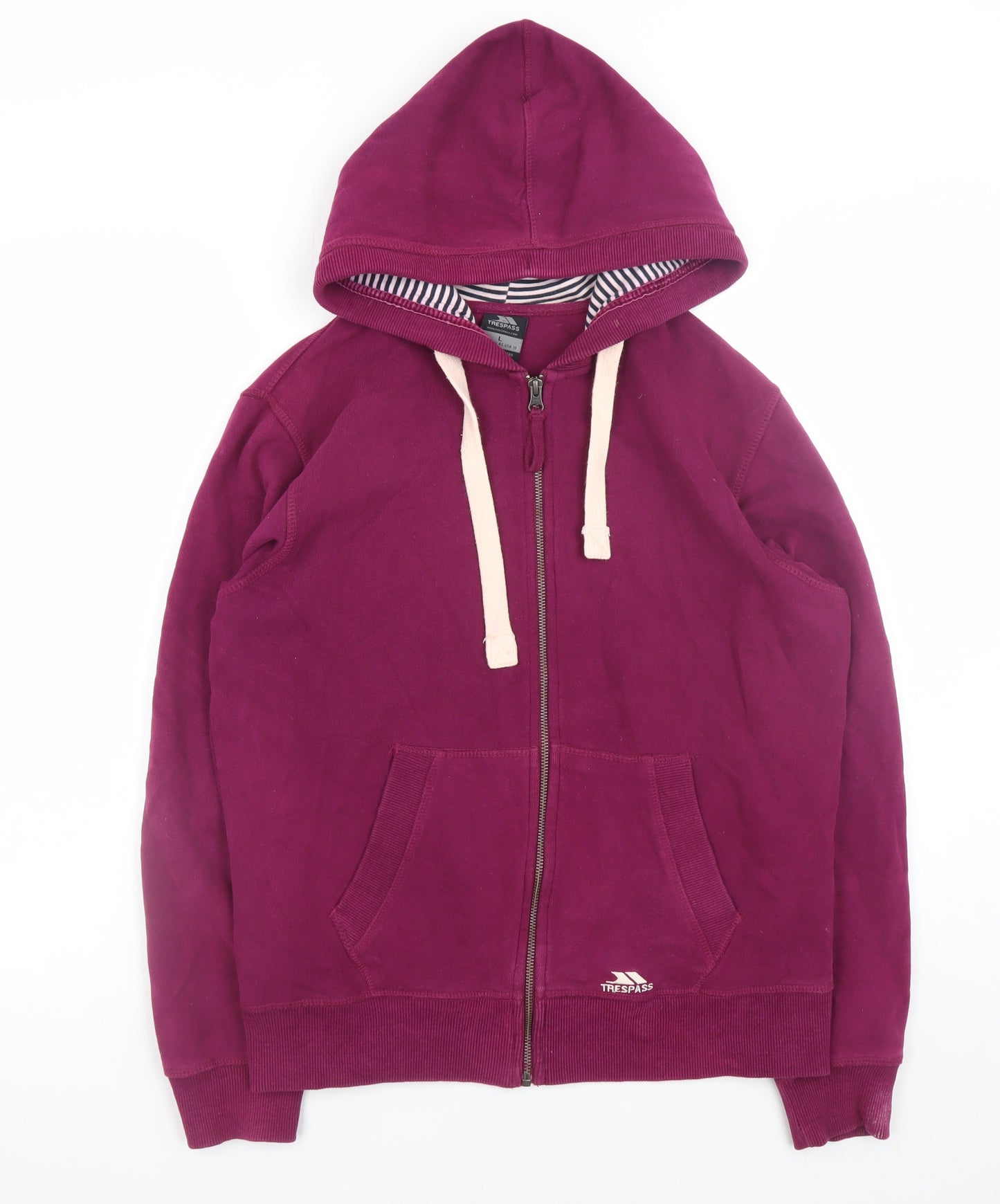 Trespass Womens Purple Full Zip Hoodie L Cotton Blend