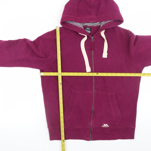 Trespass Womens Purple Full Zip Hoodie L Cotton Blend