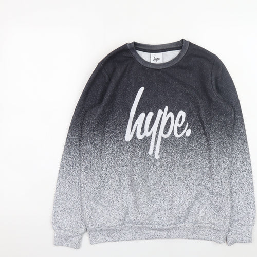 Hype Boys Black Gradient Logo Pullover Sweatshirt 11-12 Years