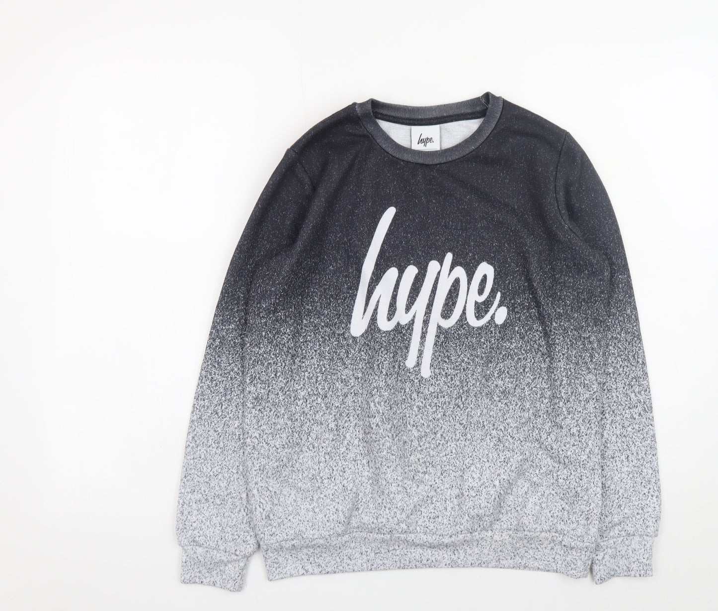 Hype Boys Black Gradient Logo Pullover Sweatshirt 11-12 Years
