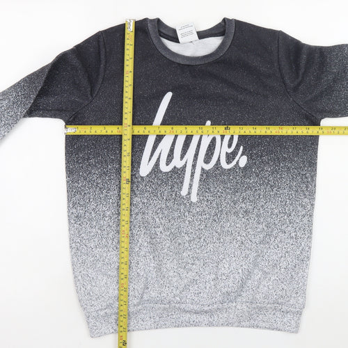 Hype Boys Black Gradient Logo Pullover Sweatshirt 11-12 Years