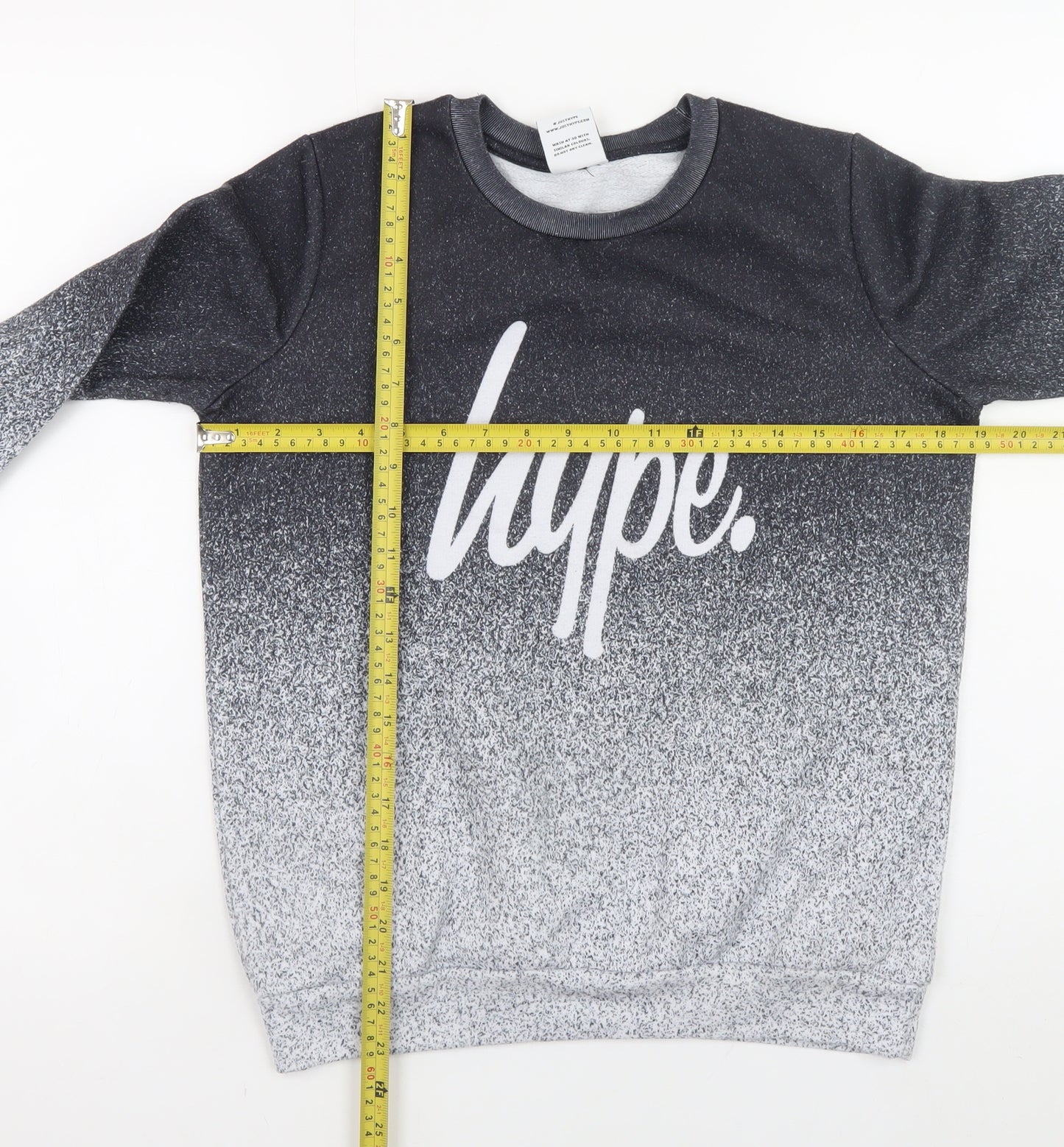 Hype Boys Black Gradient Logo Pullover Sweatshirt 11-12 Years