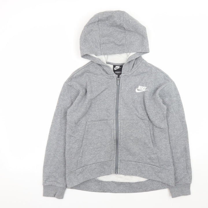 Nike Boys Grey Full Zip Fleece Hoodie Size 146cm Regular Fit