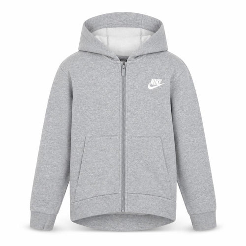 Nike Boys Grey Full Zip Fleece Hoodie Size 146cm Regular Fit