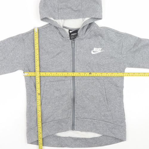 Nike Boys Grey Full Zip Fleece Hoodie Size 146cm Regular Fit
