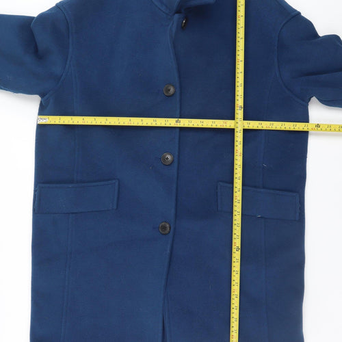 Marks and Spencer Women’s Blue Wool-Blend Mid-Length Coat Size 14