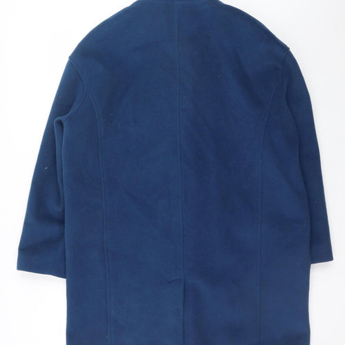 Marks and Spencer Women’s Blue Wool-Blend Mid-Length Coat Size 14