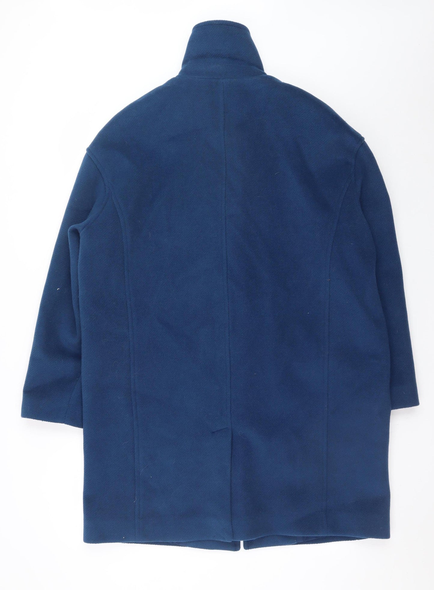 Marks and Spencer Women’s Blue Wool-Blend Mid-Length Coat Size 14