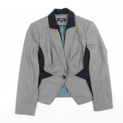 Marks and Spencer Womens Grey Size 10 Slim Fit Blazer Jacket