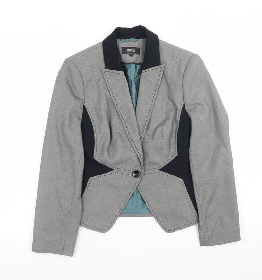 Marks and Spencer Womens Grey Size 10 Slim Fit Blazer Jacket