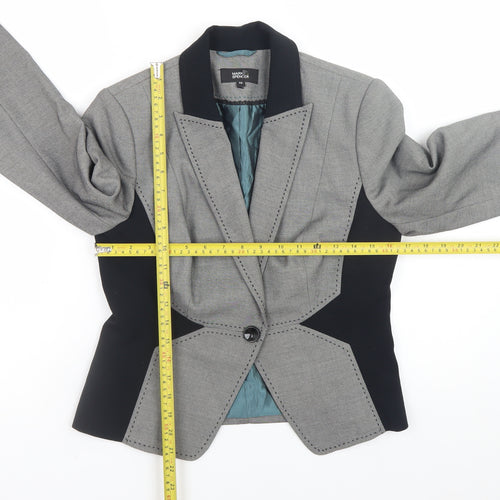 Marks and Spencer Womens Grey Size 10 Slim Fit Blazer Jacket
