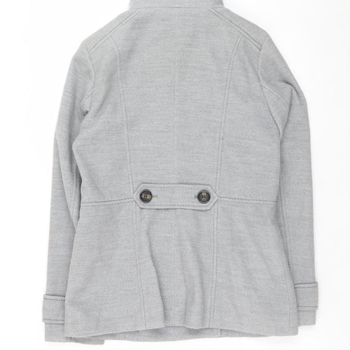 H&M Women Grey Pea Coat Size 10 Classic Mid-Length Jacket