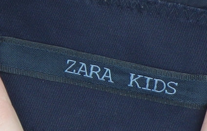 Zara Girls Blue Cotton Double-Breasted Trench Coat 13-14 Years