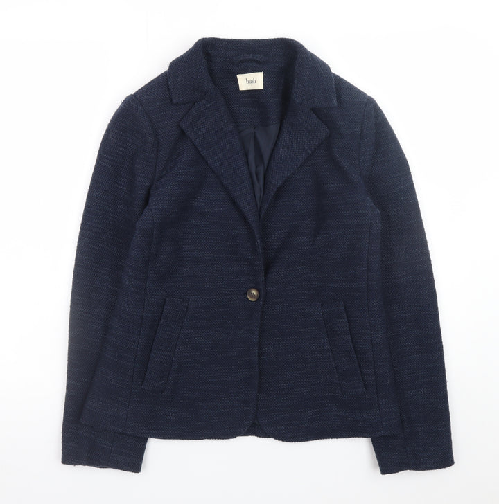 Hush Women's Blue Tweed Blazer Jacket Size 6