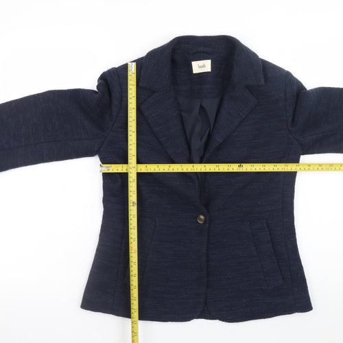 Hush Women's Blue Tweed Blazer Jacket Size 6