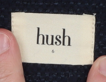 Hush Women's Blue Tweed Blazer Jacket Size 6