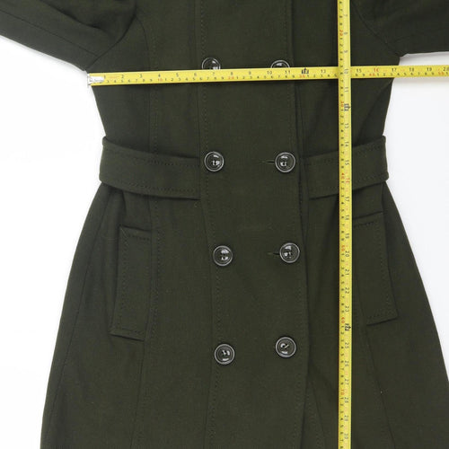 H&M Divided Women's Green Wool Blend Pea Coat Size 12