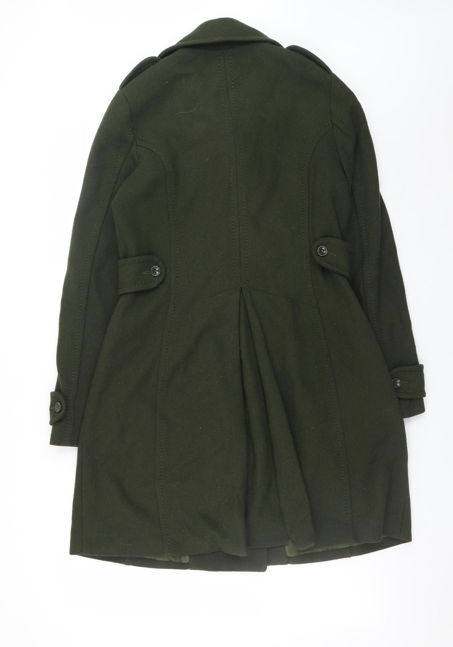 H&M Divided Women's Green Wool Blend Pea Coat Size 12