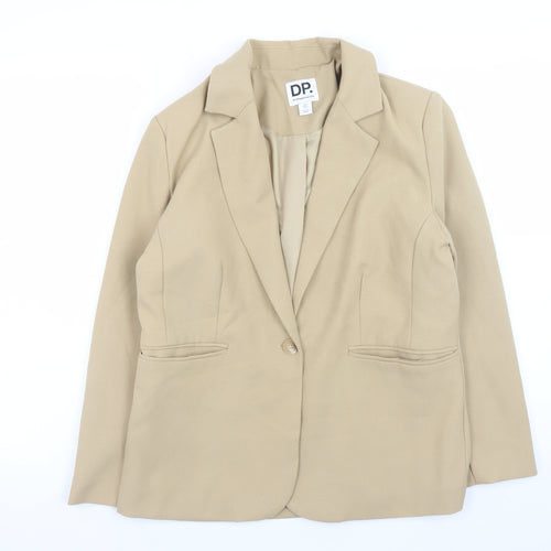 Dorothy Perkins Women Beige Blazer Size 8 Classic Lined Jacket