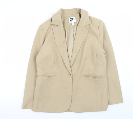 Dorothy Perkins Women Beige Blazer Size 8 Classic Lined Jacket