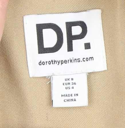 Dorothy Perkins Women Beige Blazer Size 8 Classic Lined Jacket