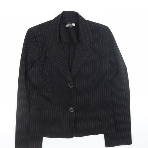 FRAME-WORK Women's Black Pinstripe Blazer Jacket UK 14