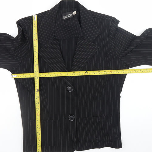 FRAME-WORK Women's Black Pinstripe Blazer Jacket UK 14