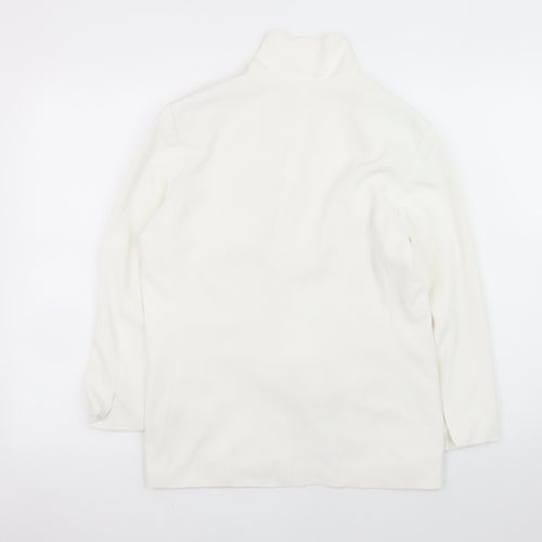 H&M Women White Blazer UK 12 Classic Lined Mid-Length Jacket