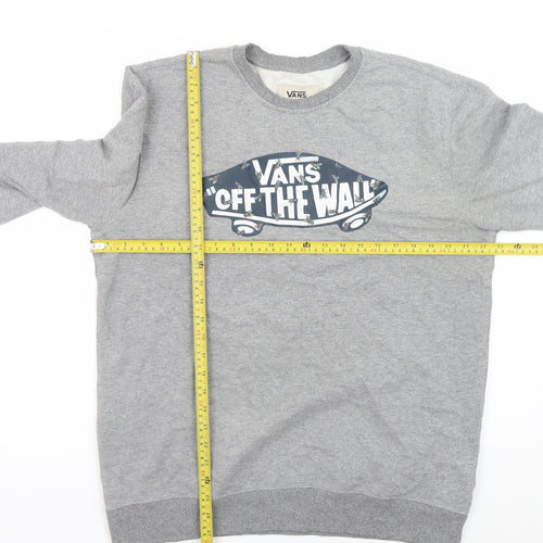 Vans Men's Grey Crew Neck Logo Pullover Sweatshirt Size Large