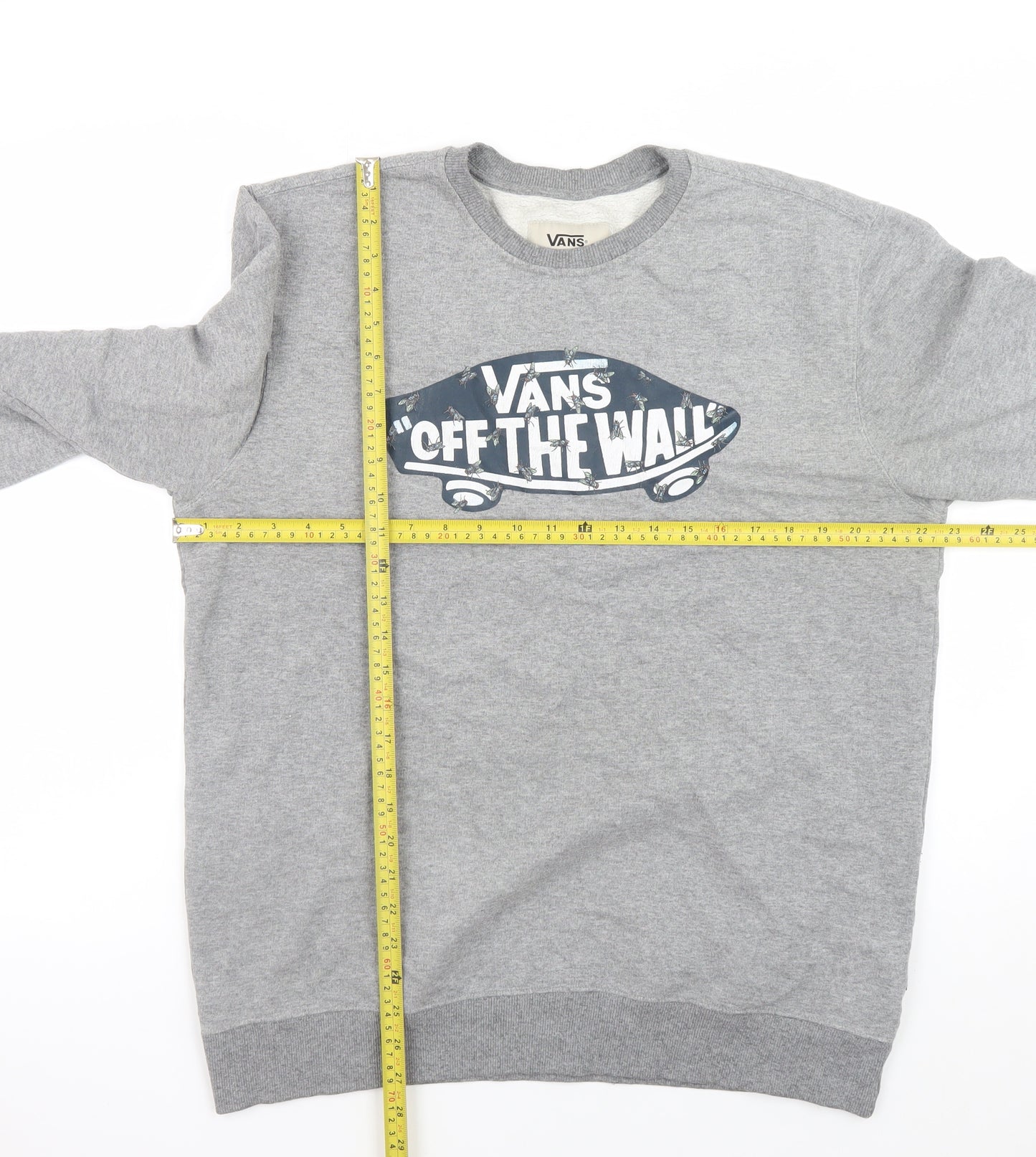 Vans Men's Grey Crew Neck Logo Pullover Sweatshirt Size Large