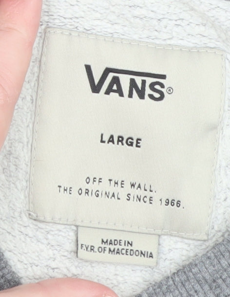 Vans Men's Grey Crew Neck Logo Pullover Sweatshirt Size Large