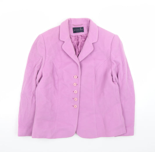 Alexon Women's Pink Wool Cashmere Blazer Jacket Size 14