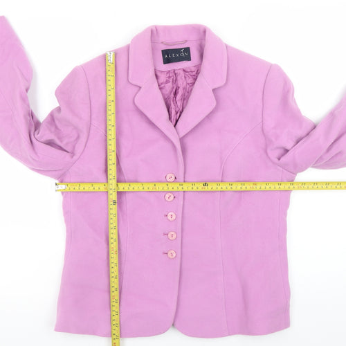 Alexon Women's Pink Wool Cashmere Blazer Jacket Size 14