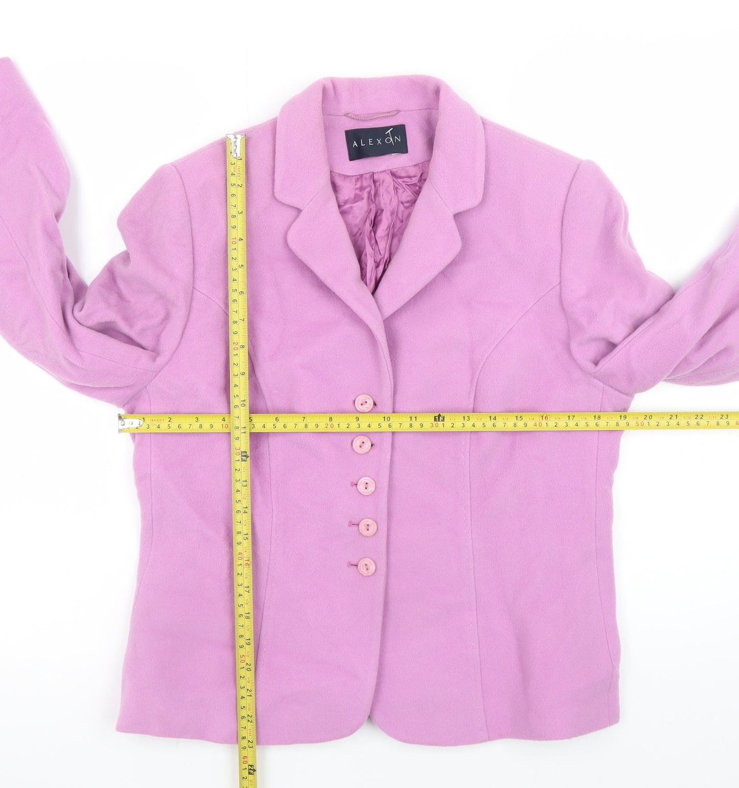 Alexon Women's Pink Wool Cashmere Blazer Jacket Size 14
