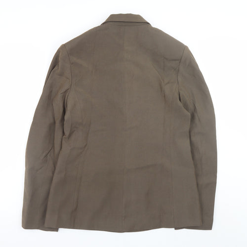 Boohoo Womens Brown Blazer Jacket Size 10 Lined Polyester Workwear Style