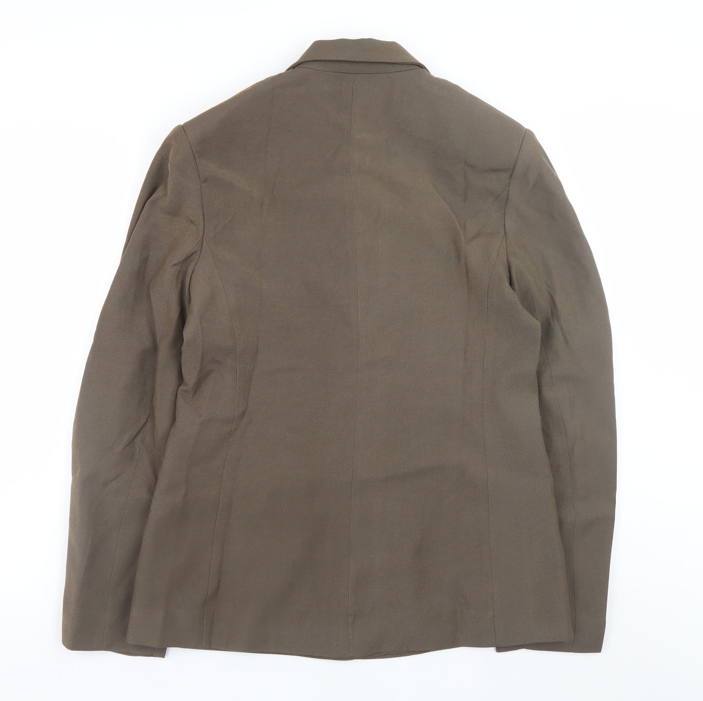 Boohoo Womens Brown Blazer Jacket Size 10 Lined Polyester Workwear Style