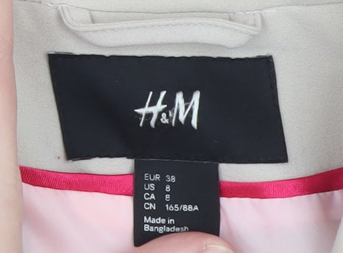 H&M Women’s Beige Blazer Size 10 Classic Fitted Work Jacket
