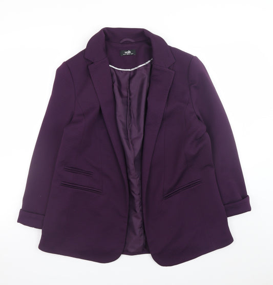 Wallis Women's Purple Blazer Jacket Size 14 Lined Business Casual