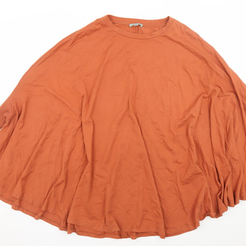 COS Women Brown Cotton Relaxed Tunic Blouse Size 12